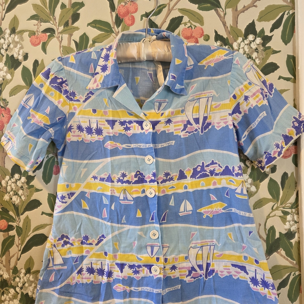 Women's XS 80's Palm Beach Hawaiian Shirt